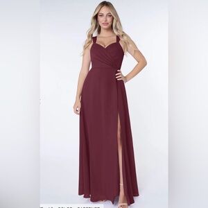 Elegant Burgundy Evening Gown